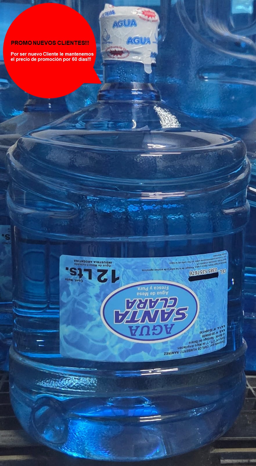 OFERTA BIDÓN DE AGUA SANTA CLARA X 12 LTS. 